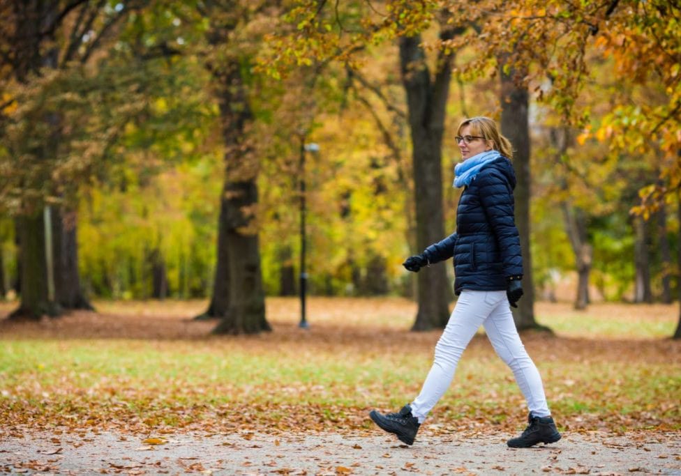 walking in city park