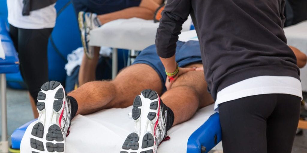 athletes relaxation massage before sport event Sports Massage